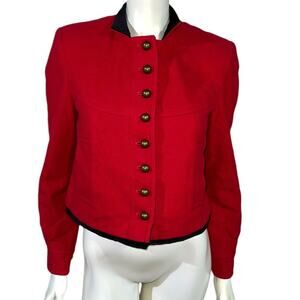 Harve Benard Red Cropped Wool Jacket Size 6